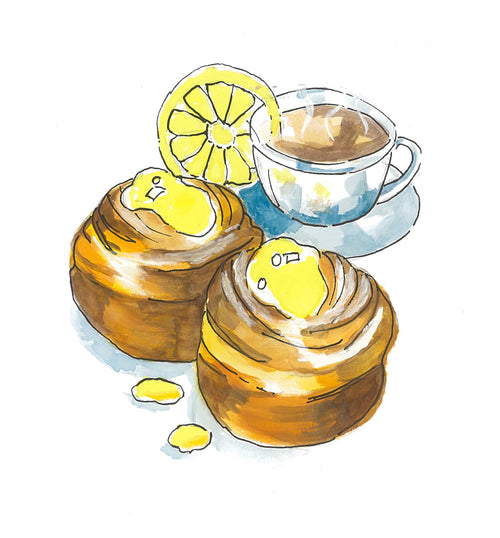 Framed Print (white) - Morning Buns