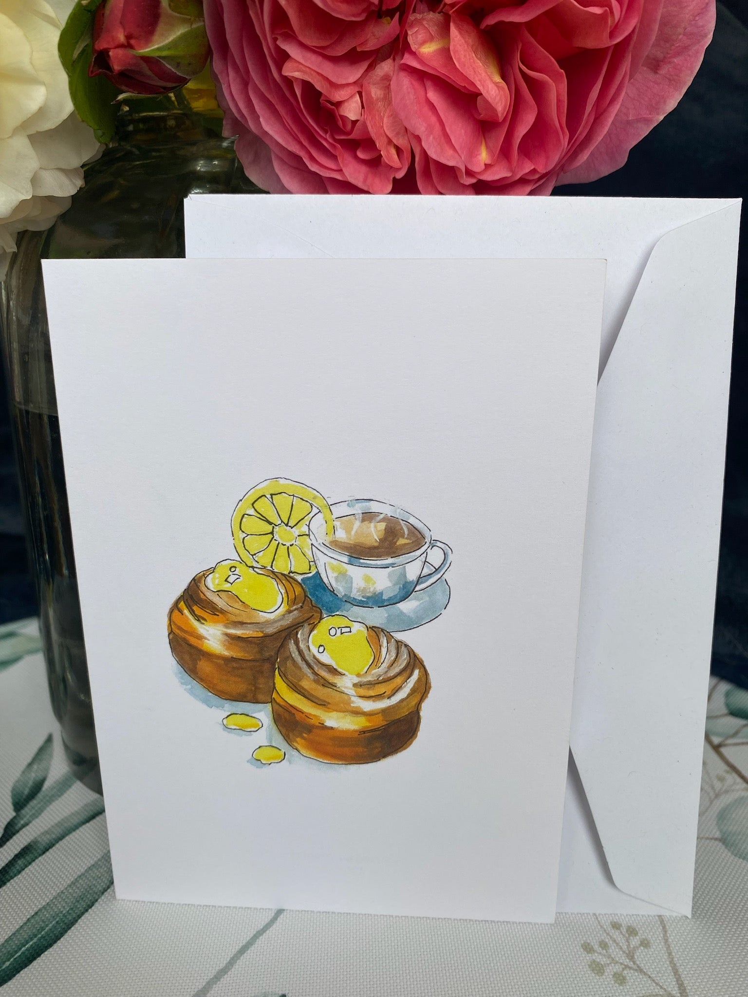 Greeting Card - Morning Buns with Tea